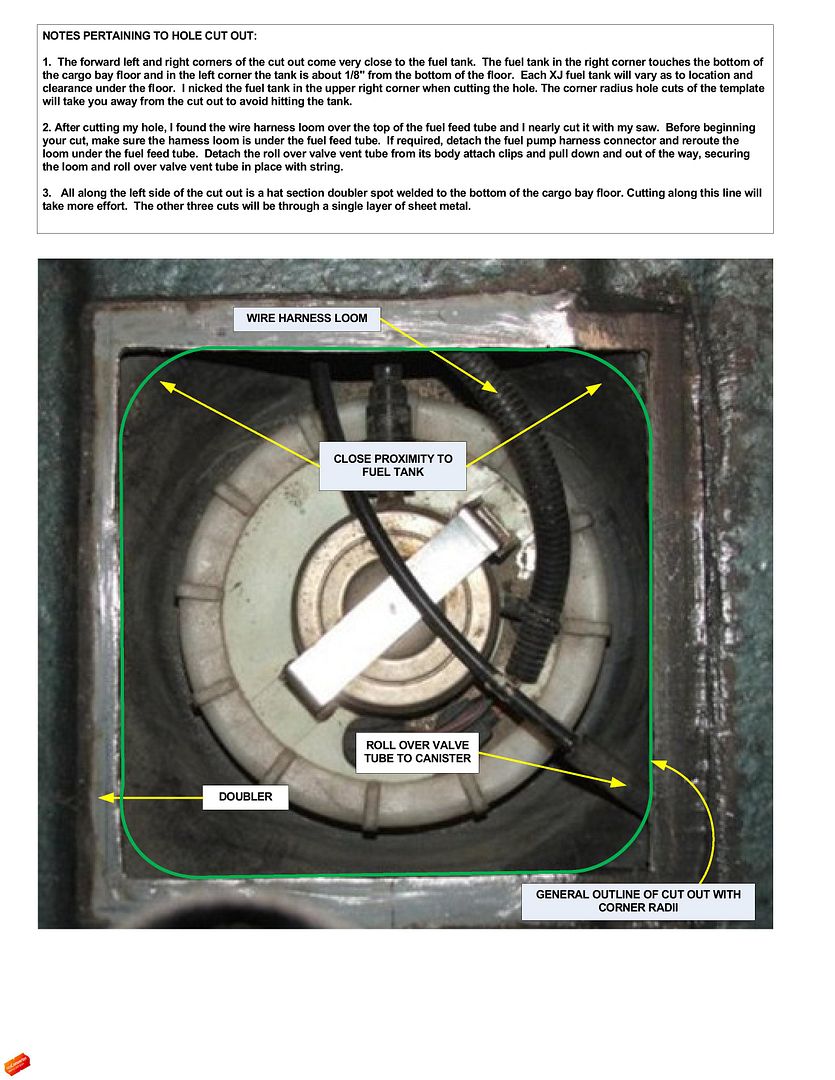 XJ Fuel Pump location cut the deck